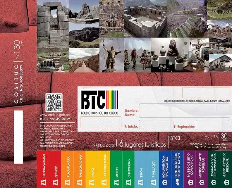 Boleto Cusco - El Boleto Turístico del Cusco te permite acceder a los principales sitios arqueológicos, culturales e históricos de la región, facilitando una experiencia inolvidable llena de historia, cultura y paisajes únicos.