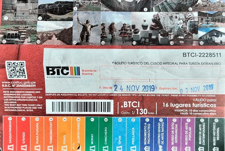 Boleto Turístico Cusco Integral